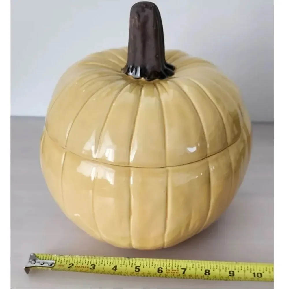 Crate & Barrel Yellow Pumpkin Tureen Signed by B Eigen!